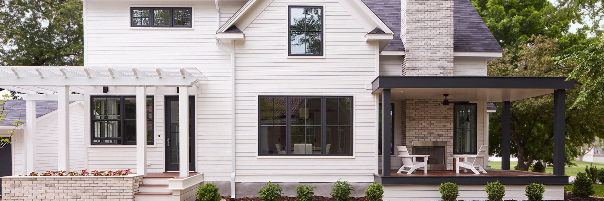Exterior shot of white home in Indianapolis.