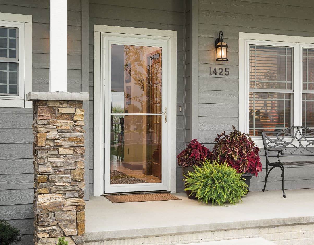 pella rolscreen storm door exterior
