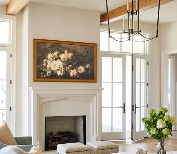 expansive living room with lifestyle windows and sliding doors