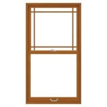 9-Lite Prairie Brown wooden double-hung sash window with decorative muntin bars and metal hardware