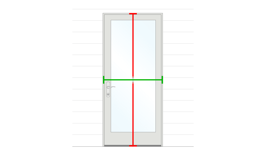 how to measure a hinged or french patio door graphic