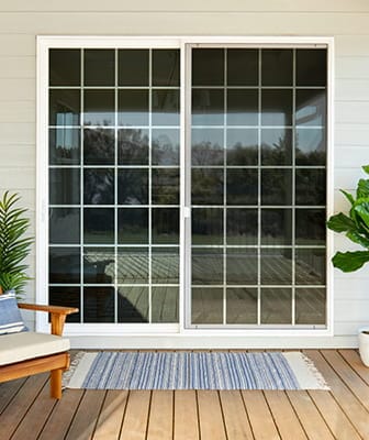 encompass sliding patio door on wood deck