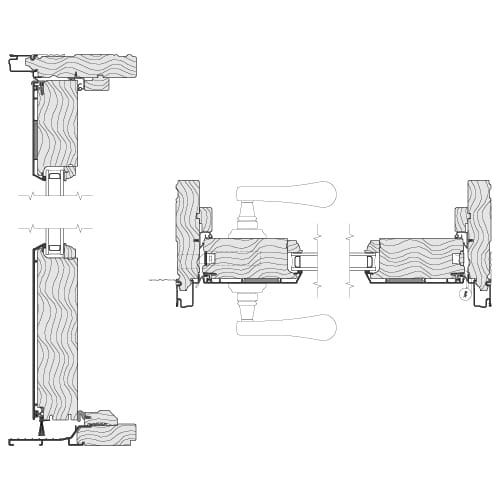 out-swing hinged door cross section reserve traditional