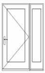 Single sidelight right combination hinged with right sidelight