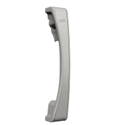Morning Sky Gray Pella fiberglass sliding patio door handle in a morning sky gray finish
